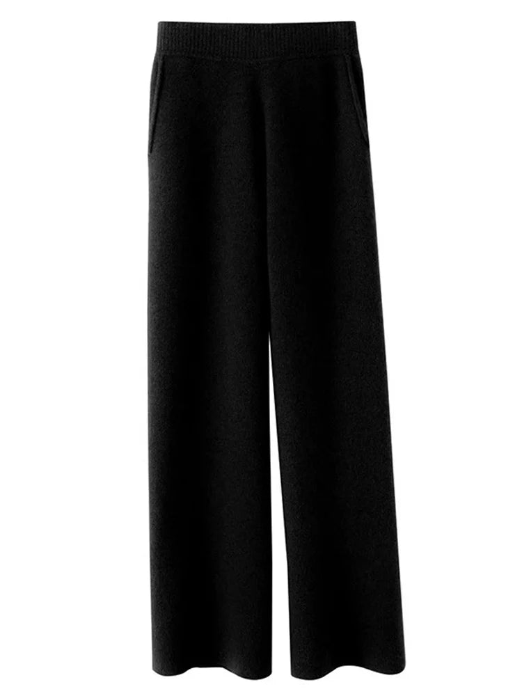 Elara Cashmere Comfort Pants for Women, High-Waisted
