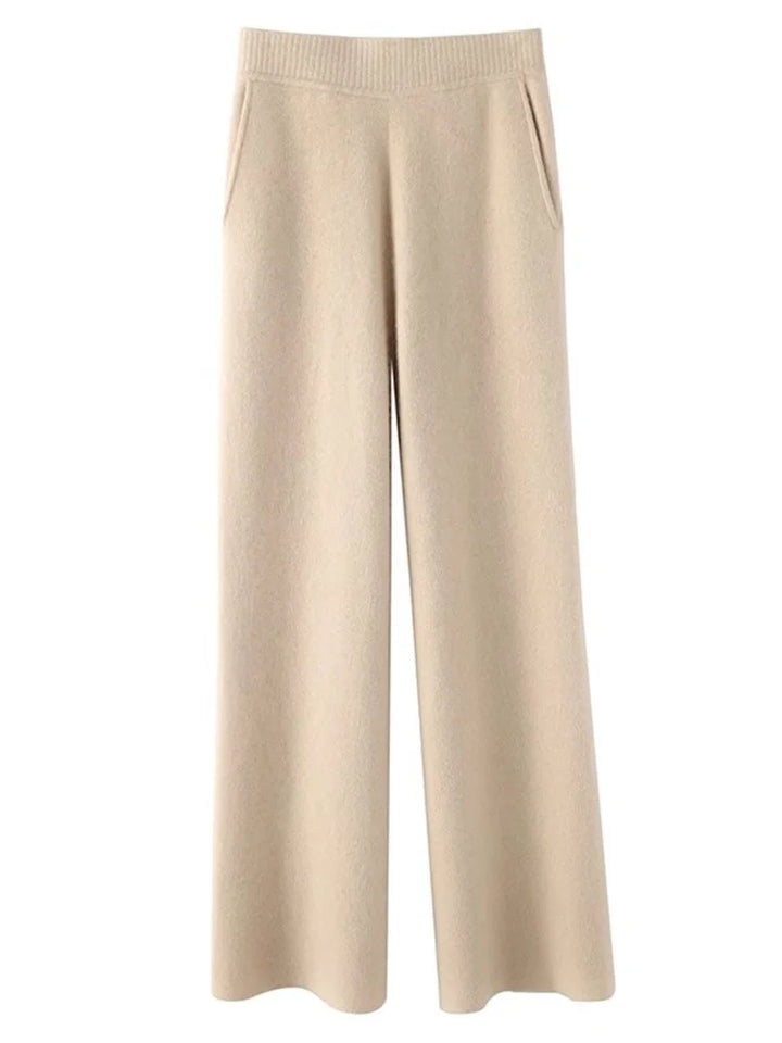 Elara Cashmere Comfort Pants for Women, High-Waisted