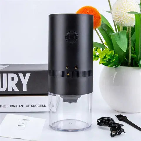 Electric Coffee Grinder with Adjustable Grind Settings - USB Rechargeable &amp; Cordless - For Coffee, Spices, Pepper and Seeds