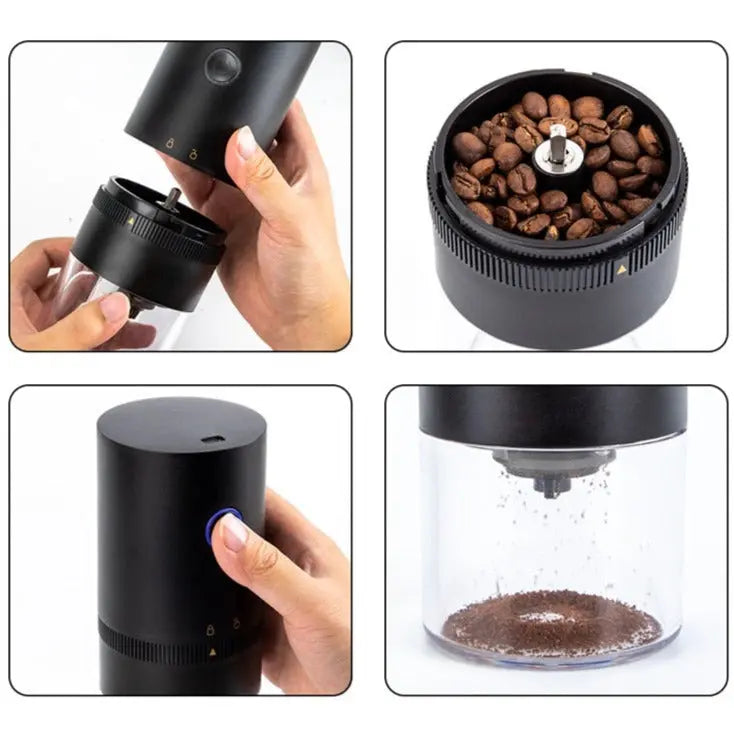 Electric Coffee Grinder with Adjustable Grind Settings - USB Rechargeable &amp; Cordless - For Coffee, Spices, Pepper and Seeds