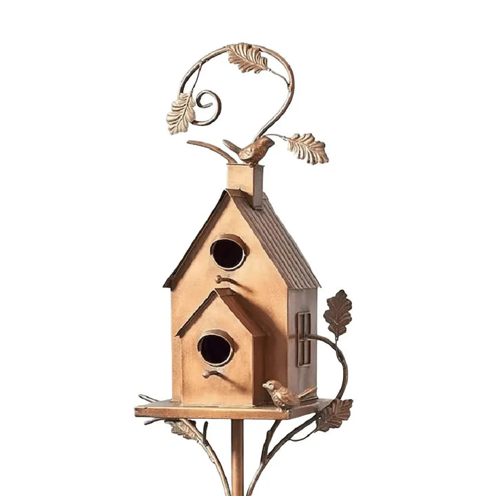 Elegant Birdhouse on a Post for Garden and Patio