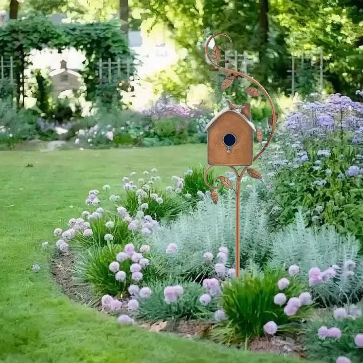 Elegant Birdhouse on a Post for Garden and Patio