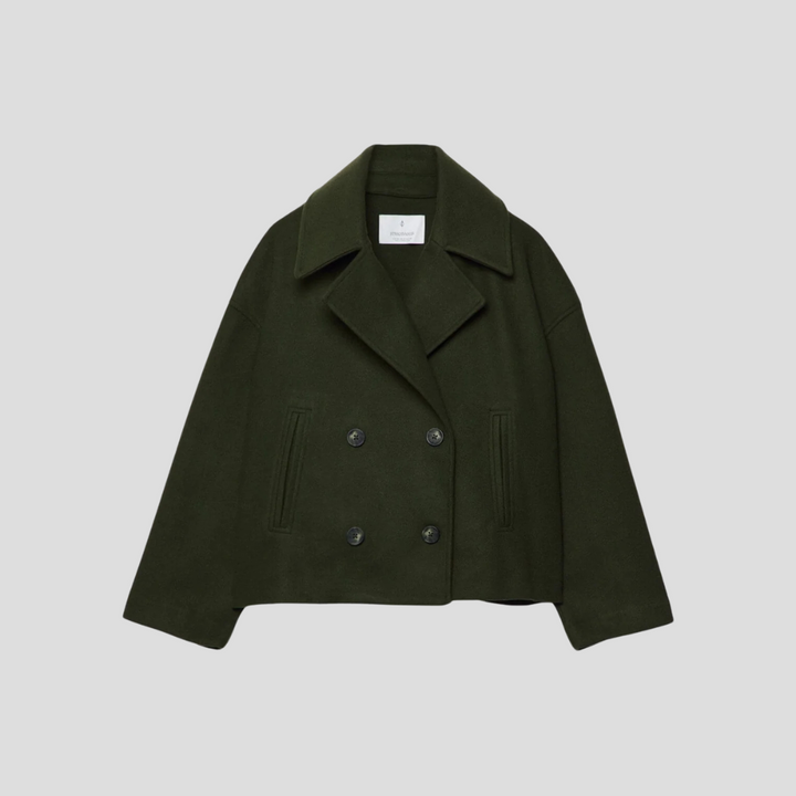 Double-Breasted Short Coat – Elegant and Timeless