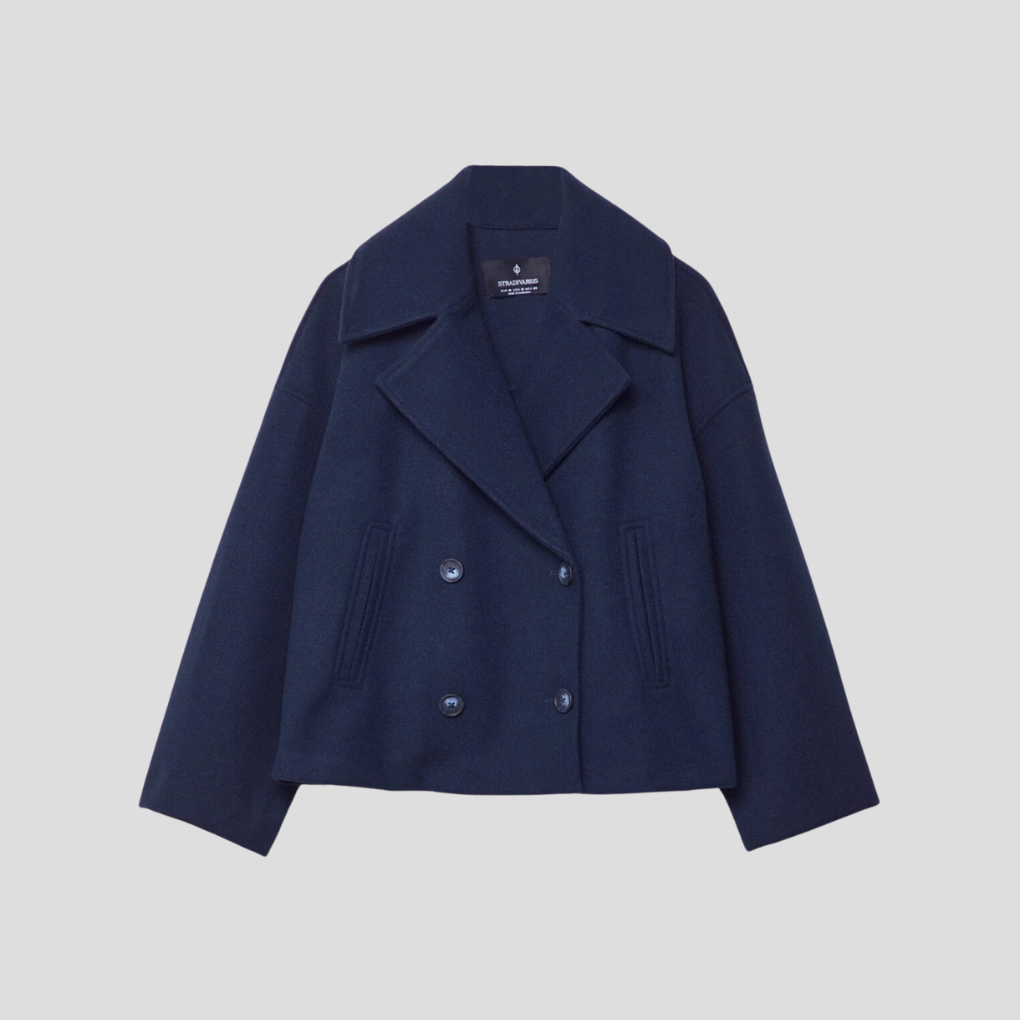 Double-Breasted Short Coat – Elegant and Timeless