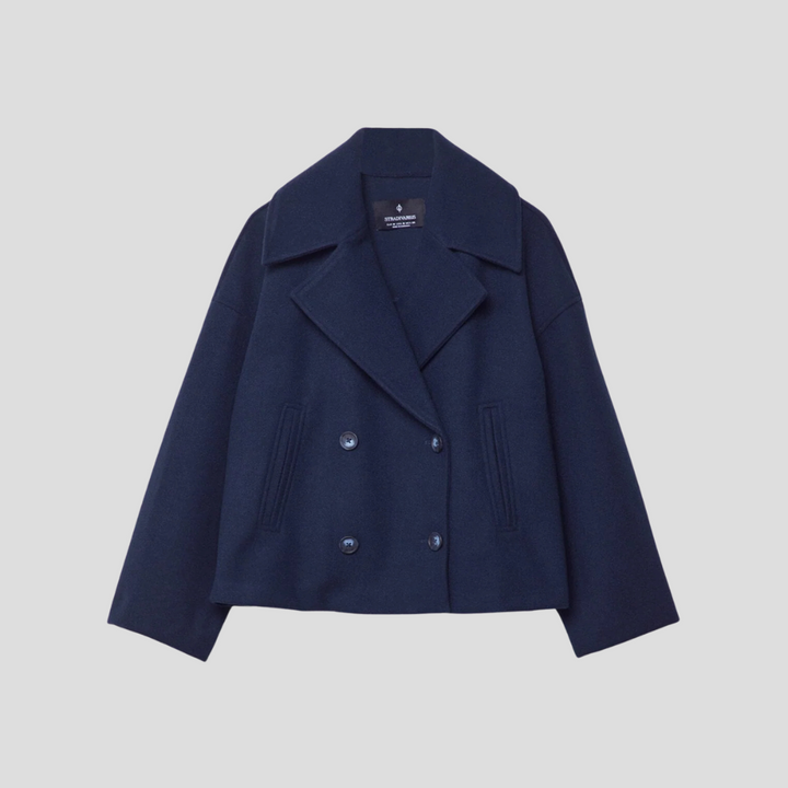 Double-Breasted Short Coat – Elegant and Timeless