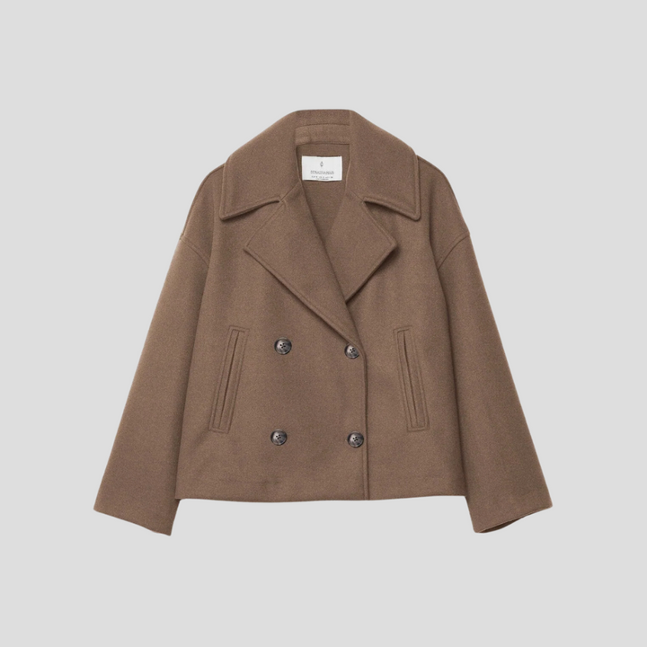 Double-Breasted Short Coat – Elegant and Timeless