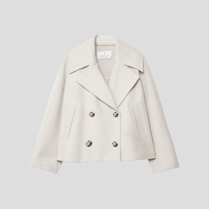 Double-Breasted Short Coat – Elegant and Timeless