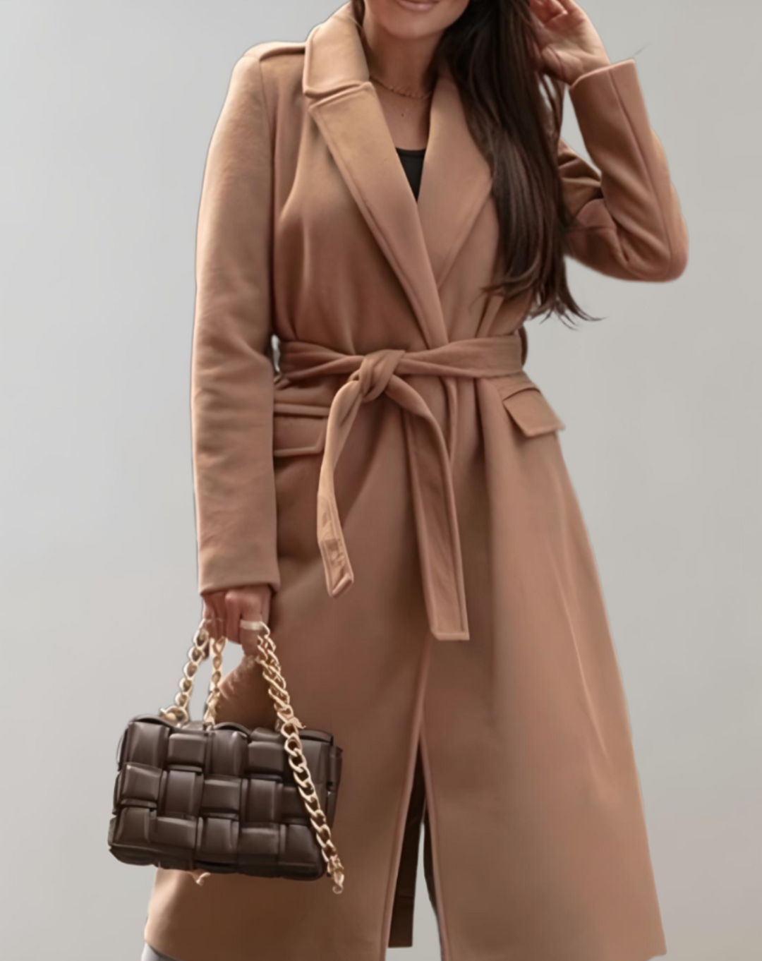 Elegant Long Belted Women&