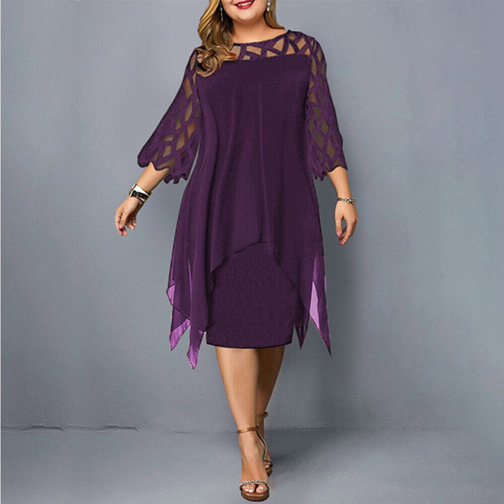Elegant plus-size midi dress for fall