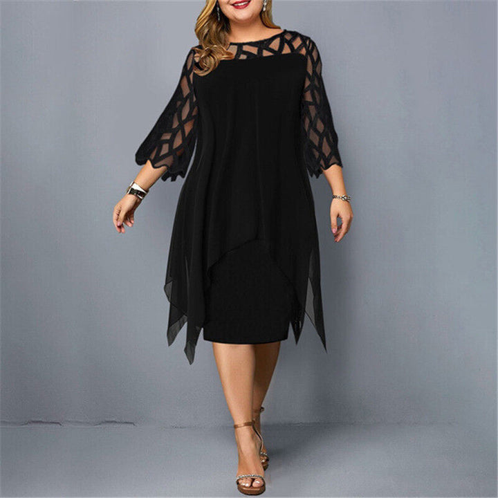 Elegant plus-size midi dress for fall