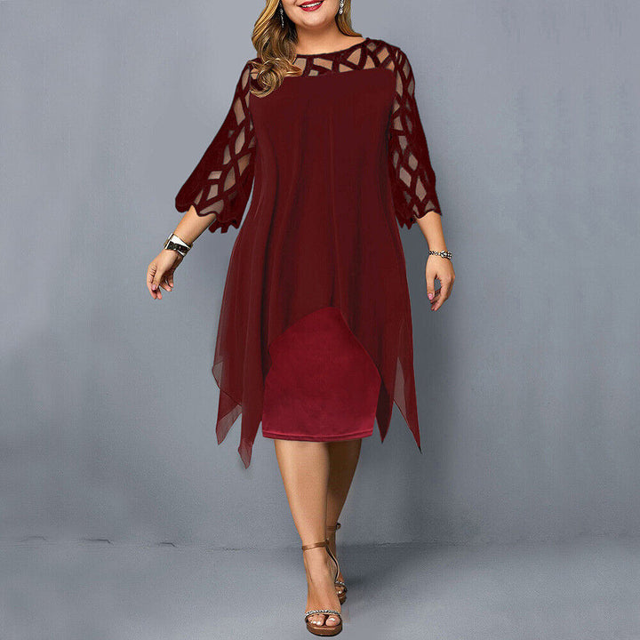 Elegant plus-size midi dress for fall