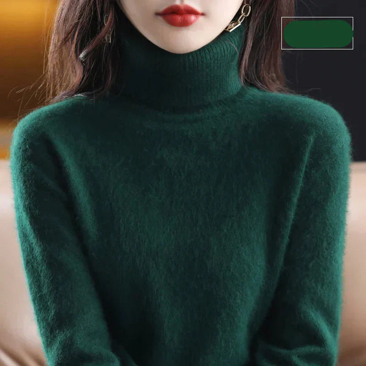 Emma High Neck Pure 100% Cashmere Sweater: for Autumn and Winter