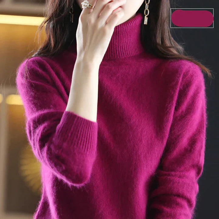 Emma High Neck Pure 100% Cashmere Sweater: for Autumn and Winter