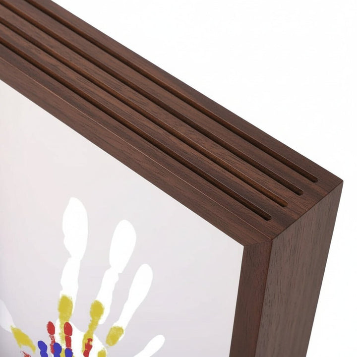 ETERNAL TRACES – Baby Memory Frame made of Wood with Clay for Hand &amp; Footprints