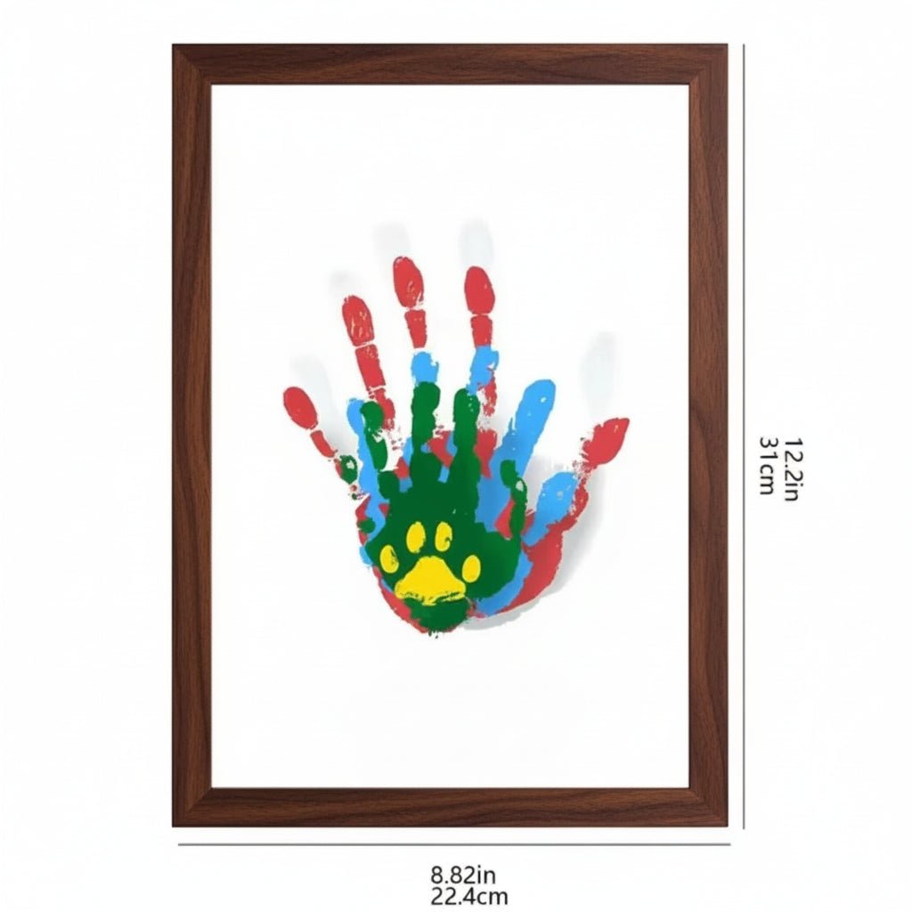 ETERNAL TRACES – Baby Memory Frame made of Wood with Clay for Hand &amp; Footprints