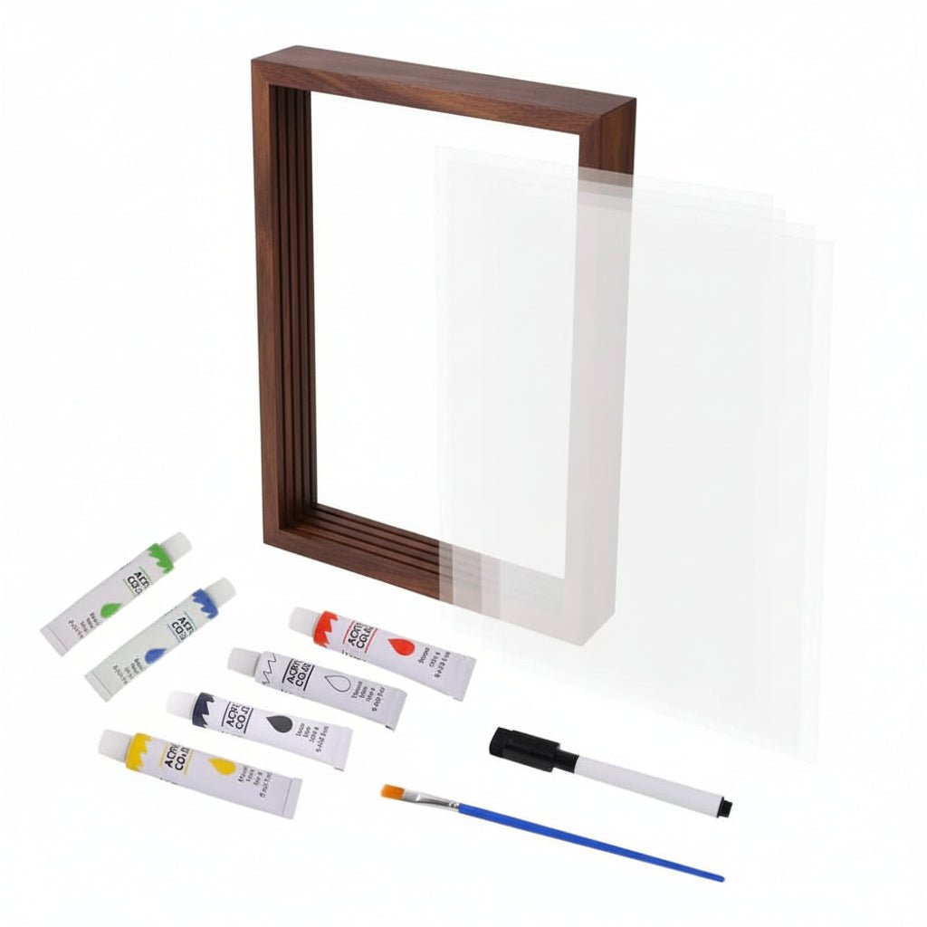 ETERNAL TRACES – Baby Memory Frame made of Wood with Clay for Hand &amp; Footprints