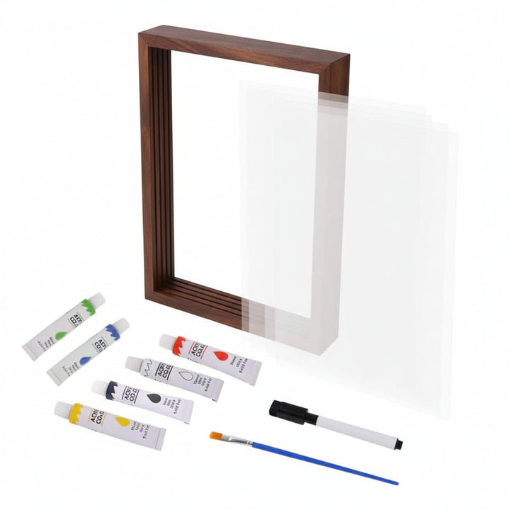 ETERNAL TRACES – Baby Memory Frame made of Wood with Clay for Hand &amp; Footprints