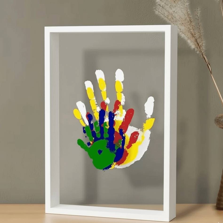 ETERNAL TRACES – Baby Memory Frame made of Wood with Clay for Hand &amp; Footprints