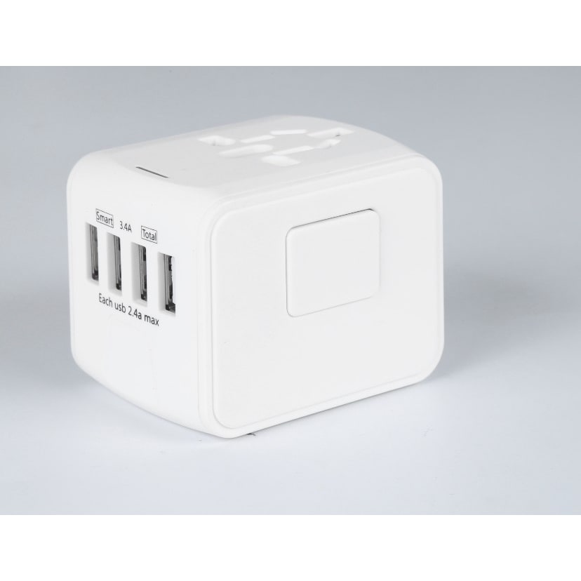 EU Travel Adapter Plug with Universal Power Outlet, USB and USB-C Ports for Worldwide Charging