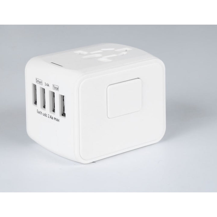 EU Travel Adapter Plug with Universal Power Outlet, USB and USB-C Ports for Worldwide Charging
