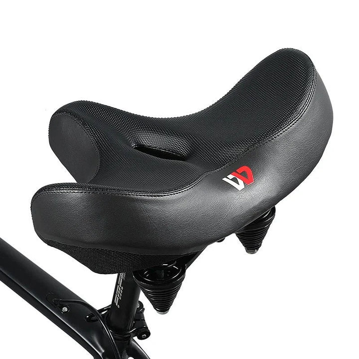 Extra Wide Bike Saddle with Cutout, High-Density Padding &amp; Suspension