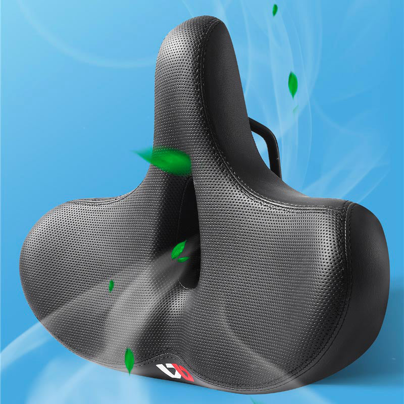 Extra Wide Bike Saddle with Cutout, High-Density Padding &amp; Suspension