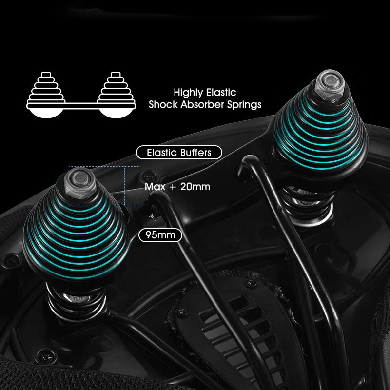 Extra Wide Bike Saddle with Cutout, High-Density Padding &amp; Suspension
