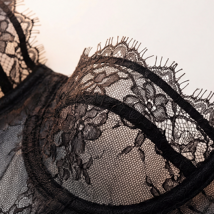 Eyelash Lace Corset Set with Garters