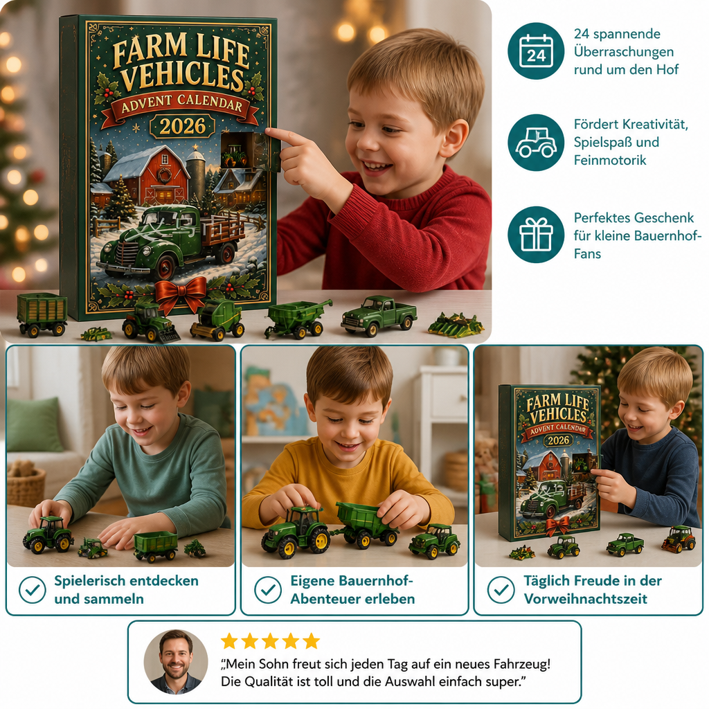Farm Vehicles Advent Calendar 2026 – 24 Days of Agricultural Vehicles