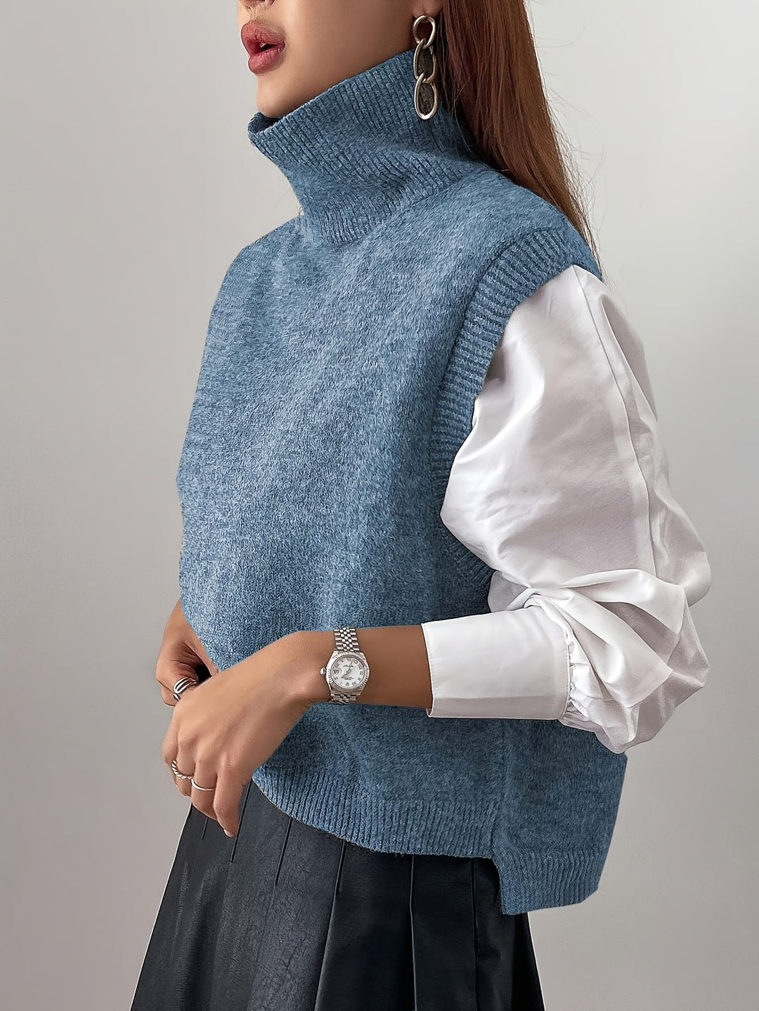 High-Neck Sweater Vest