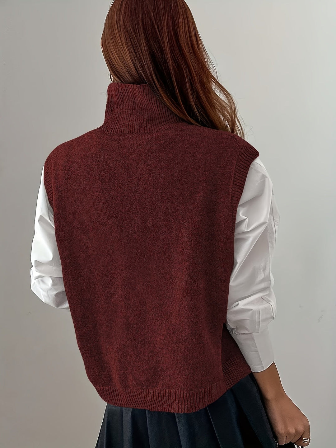 High-Neck Sweater Vest