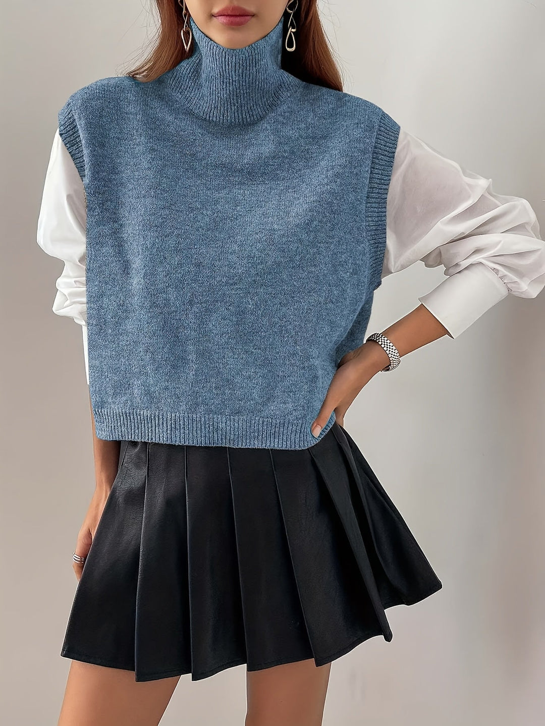 High-Neck Sweater Vest