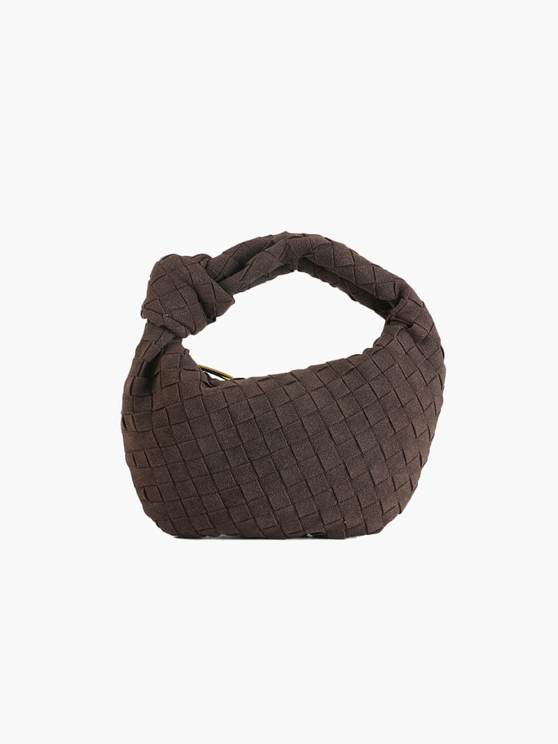 Faux Suede Woven Mini Handbag