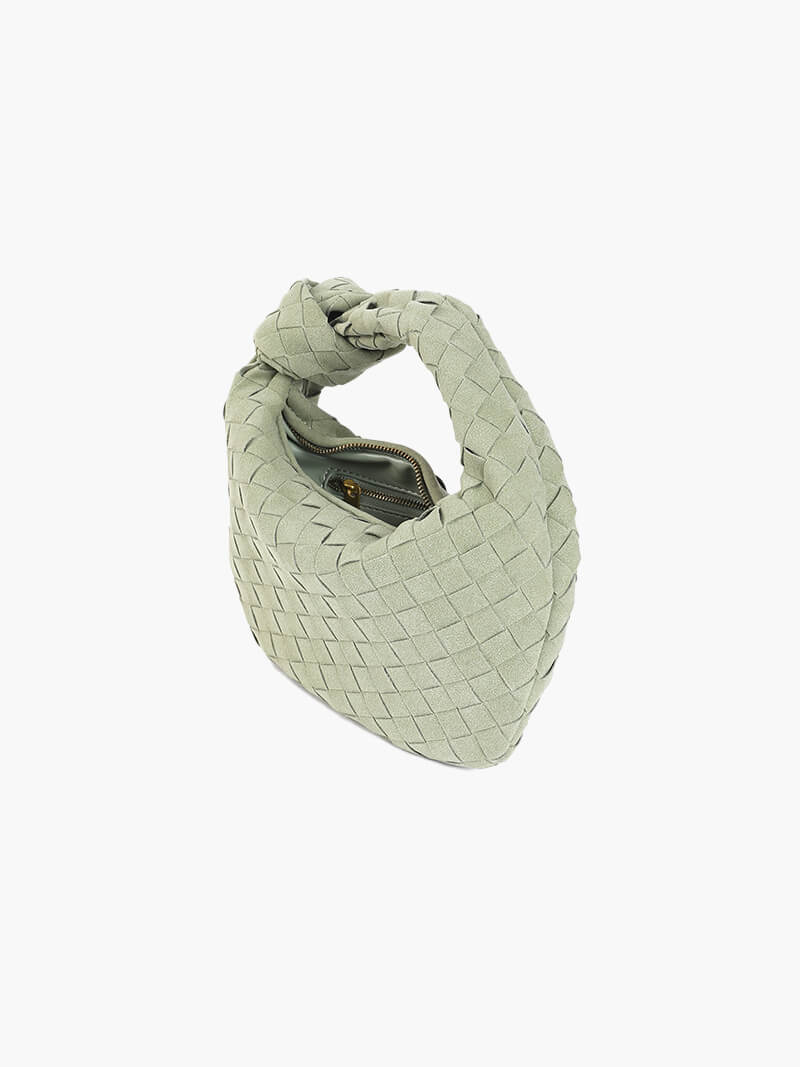 Faux Suede Woven Mini Handbag