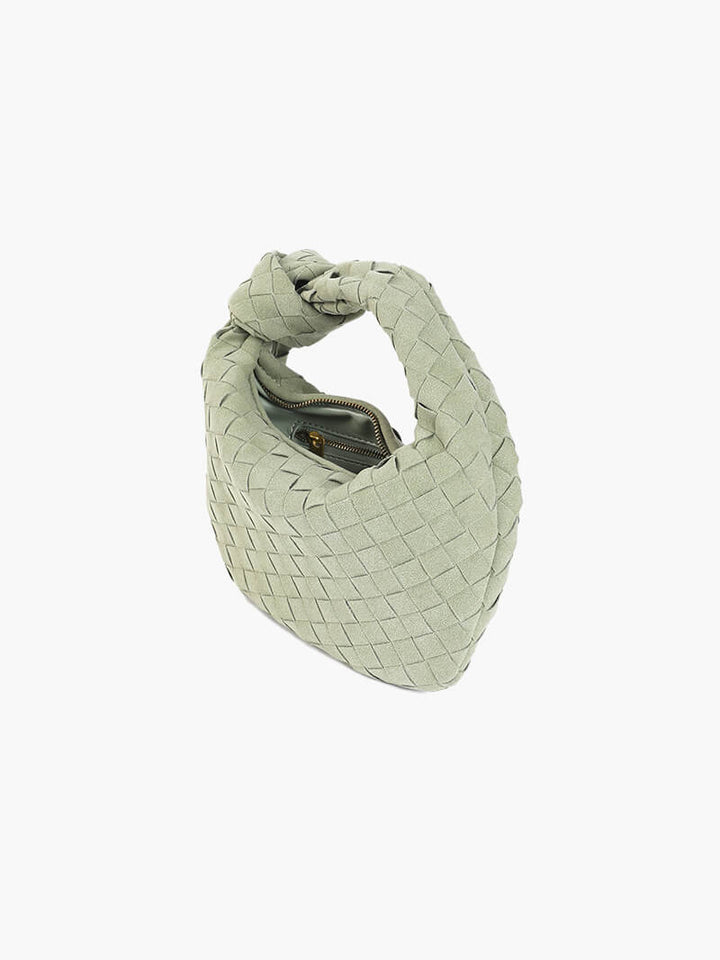Faux Suede Woven Mini Handbag