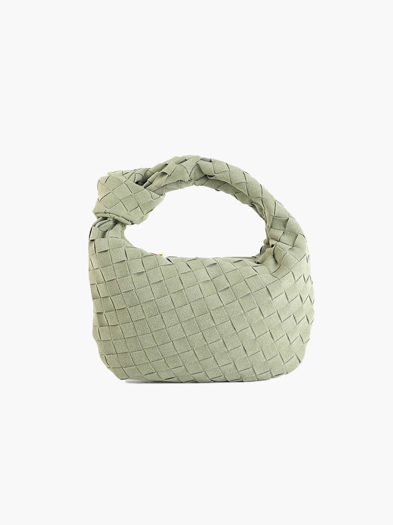 Faux Suede Woven Mini Handbag