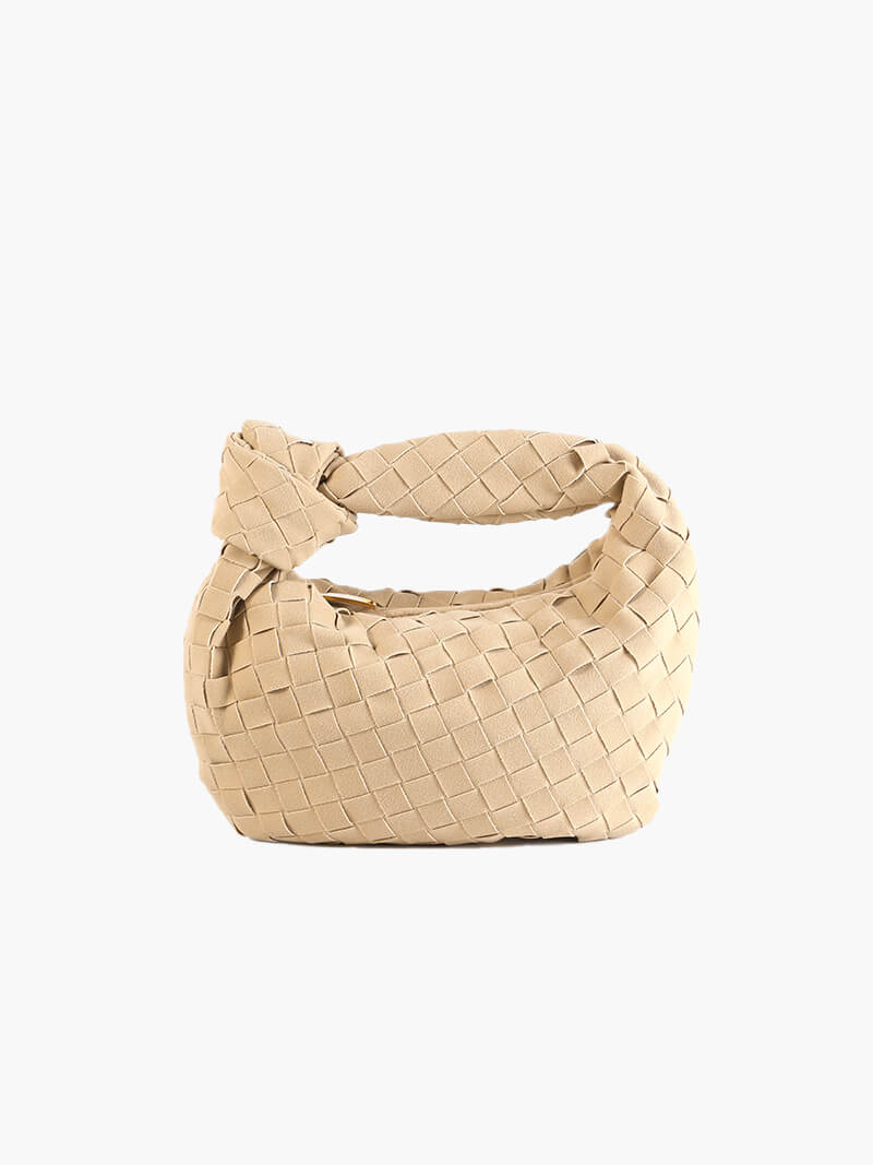 Faux Suede Woven Mini Handbag