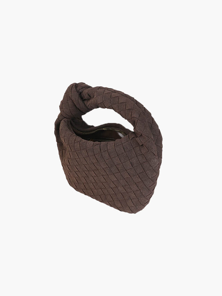 Faux Suede Woven Mini Handbag