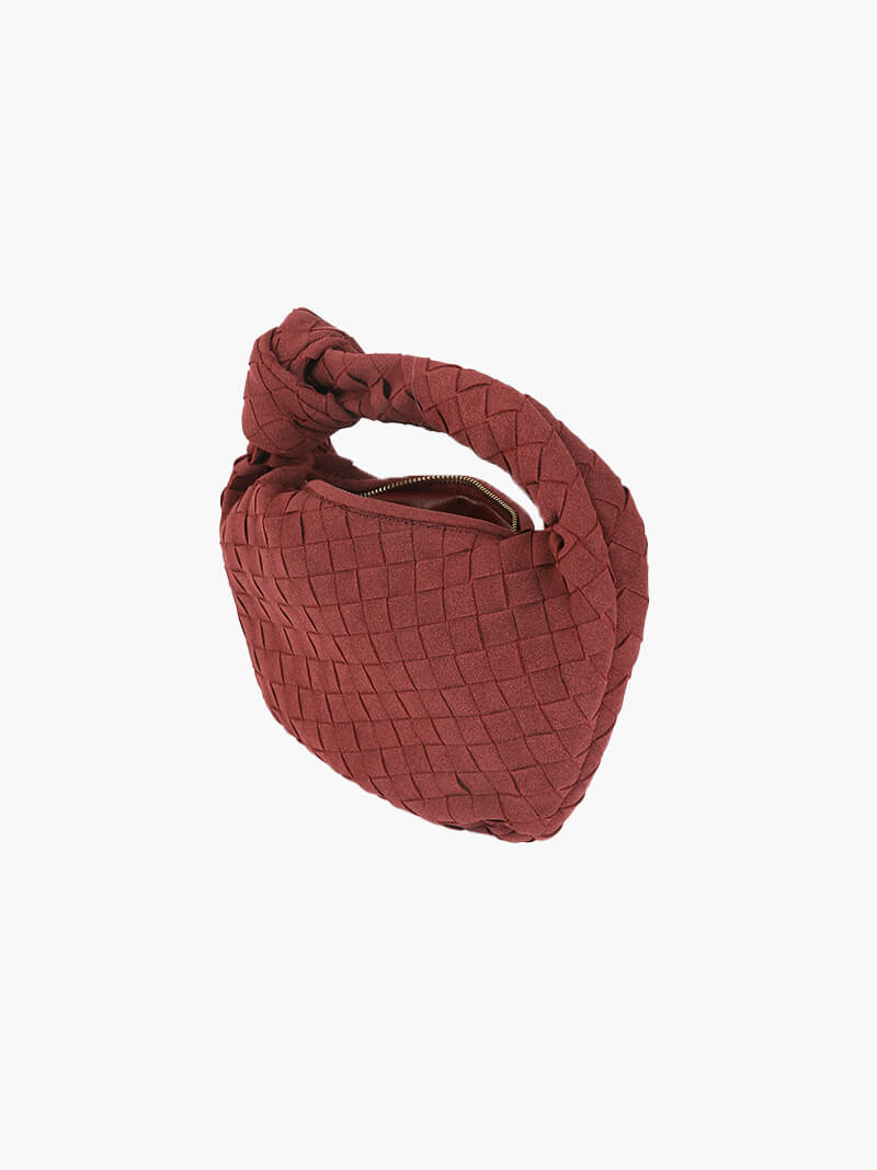 Faux Suede Woven Mini Handbag