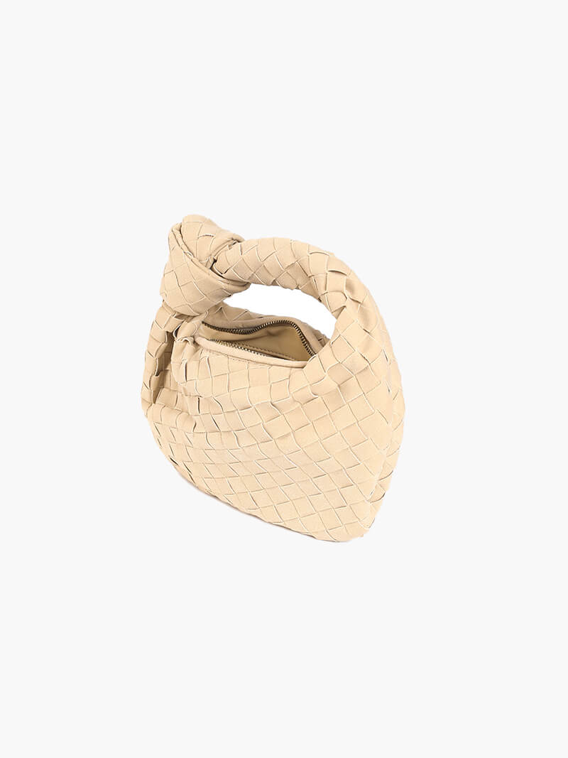 Faux Suede Woven Mini Handbag