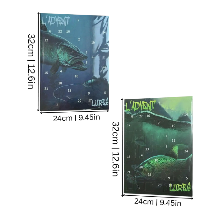 Fishing Advent Calendar with 24 Lures | Christmas Countdown with Daily Surprises | Metal &amp; PP