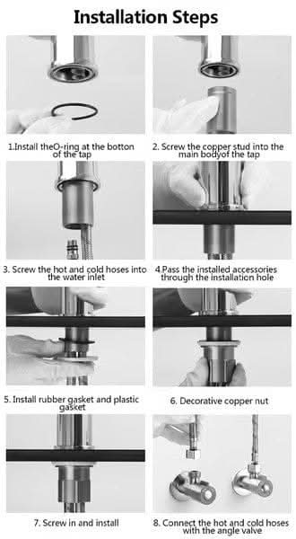 Flexible Faucet with 360° Spray Function for Bathroom and Kitchen
