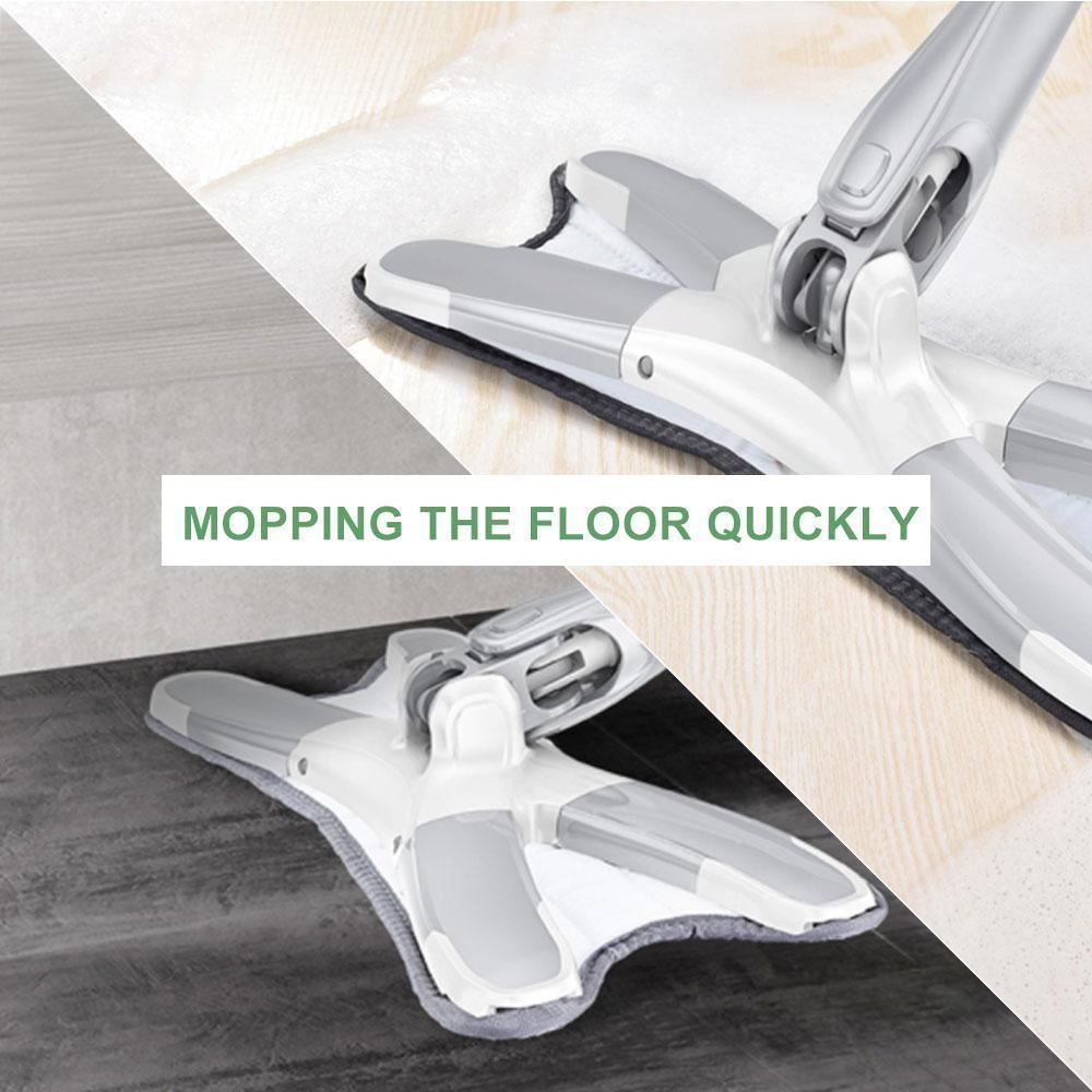 Flexible X-Shaped Floor Mop with Rotating Swivel Cleaning Head