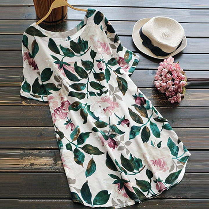 Flower Printed Short Sleeve Dress