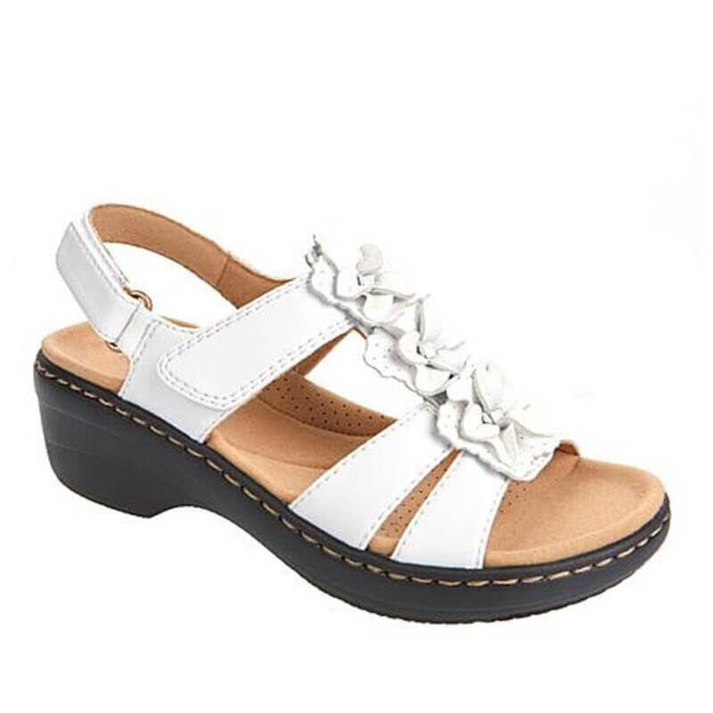Flower Wedge Sandals