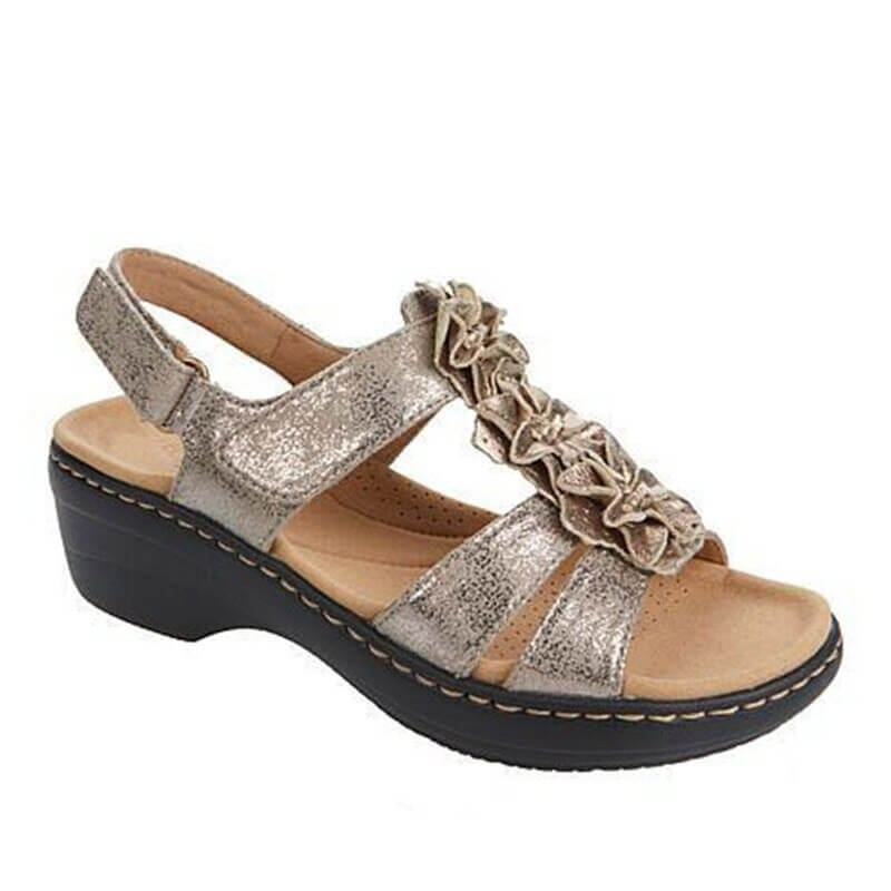 Flower Wedge Sandals