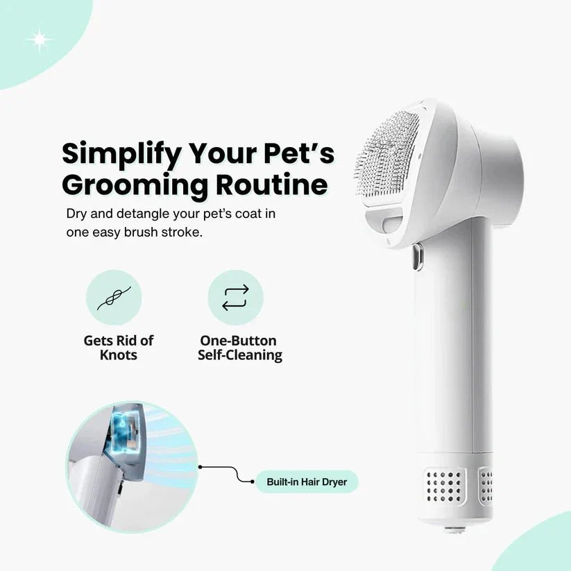 FluffDry • 2-in-1 Dog Hair Dryer &amp; Brush