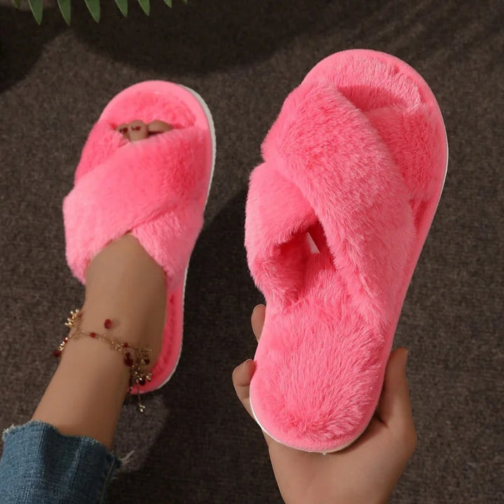Fluffy Slippers with Soft Sole and Non-Slip Grip