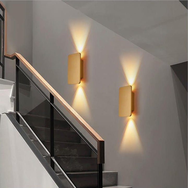 Flush Mount Bi-Directional LED Wall Sconce in Brushed Metal