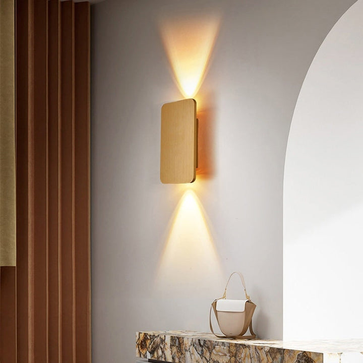Flush Mount Bi-Directional LED Wall Sconce in Brushed Metal